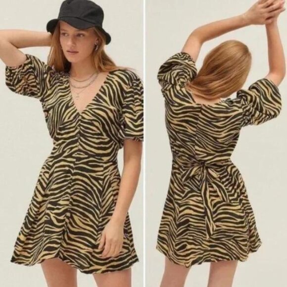 Faithful Brand Ilia Mini Dress tiger print 30724 - Picture 1 of 9